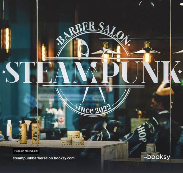 Escaparate de Steampunk Barber Salon